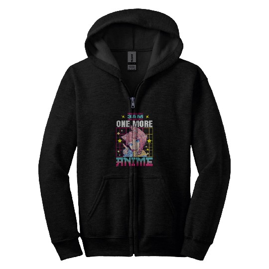 Funny Kawaii Japan Anime Lover 3 Am One More Anime Zip Hoodies