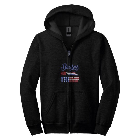 Boaters For Trump Republican Boat Owner President Support Zip Hoodies