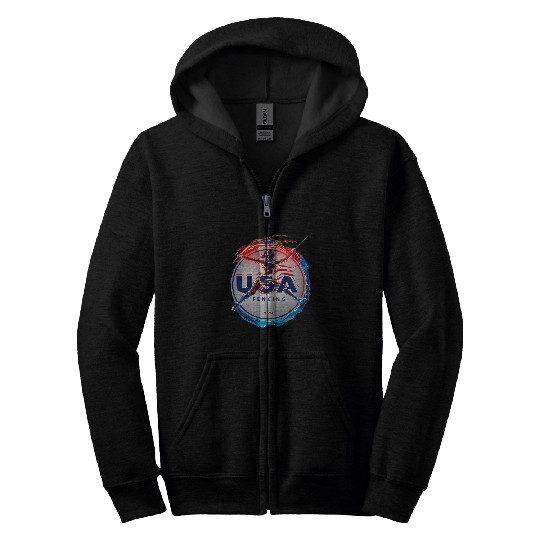 Dynamic Fencing 2024 Agility and Precision USA Zip Hoodies