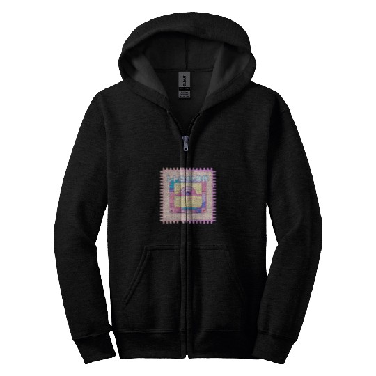 Pastel Floppy Disk Postage Stamp Y2K Vaporwave Zip Hoodies