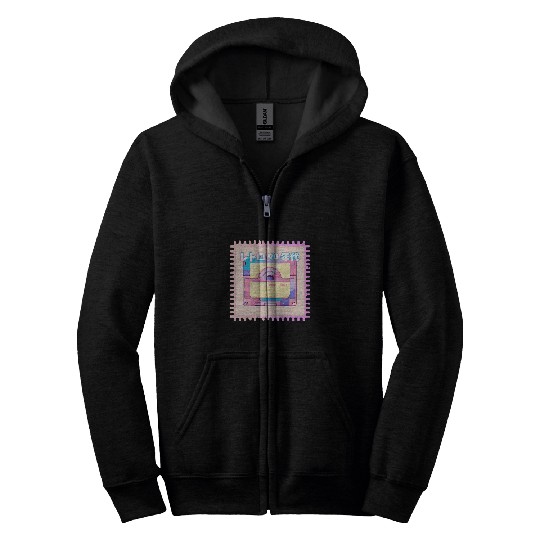 Pastel Floppy Disk Postage Stamp Y2K Vaporwave Zip Hoodies