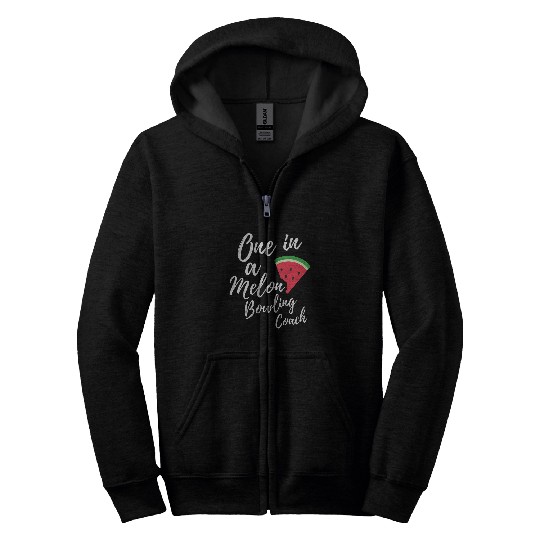 One In A Melon Dedicated Bowling Coachss Funny Watermelon Zip Hoodies
