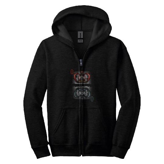 Pokers Queen Of Hearts Queen Of Diamonds Gothic Aesthetic Zip Hoodies