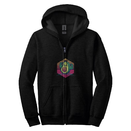 Avocado Weightlifting vintagess Zip Hoodies