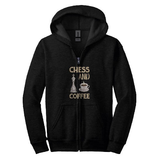 Chess And Coffee Chess Lover Board Game Chessboard Club Zip Hoodies