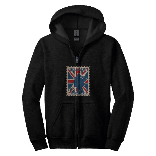 Platinum Jubilee British Monarch Queen 70 Years Jubilee Zip Hoodies