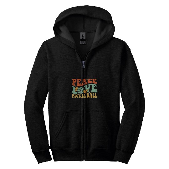 Peace Love Pickleball Pickleballers Pickleball Player Zip Hoodies