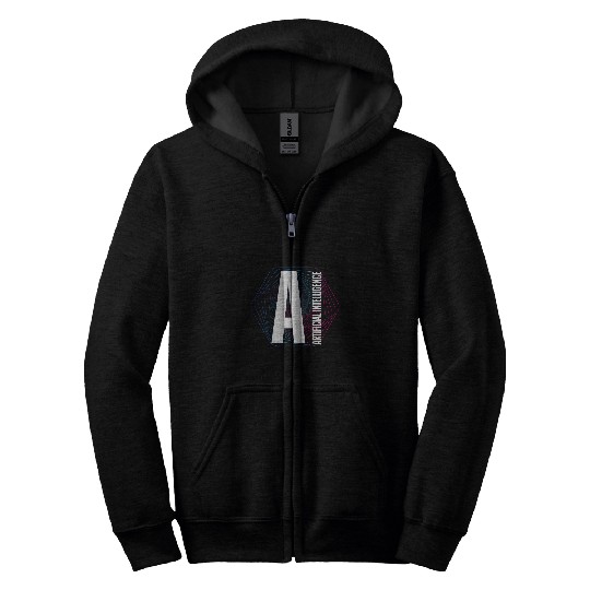 AI Artificial Intelligence Computer Science robot brain Zip Hoodies