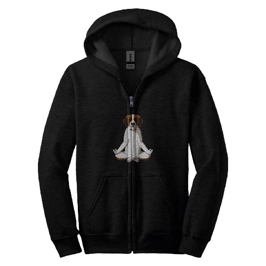 Funny Yoga Saint Bernard Zip Hoodies