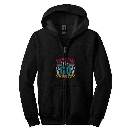 Keep Calm And Go Bowling Zip Hoodies