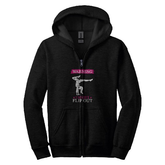 Cheerleading warning I might flip out Cheerleader Sport Zip Hoodies