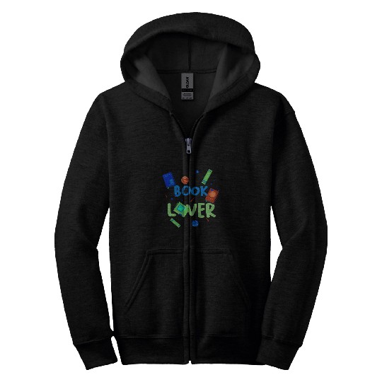 Happy Books Reader Book Lover Zip Hoodies