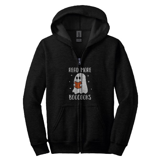 Read More Booooks Halloween Funny Boo ghosts Costume Zip Hoodies