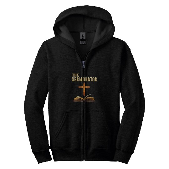 The Sermonator Cross Book Lover Zip Hoodies