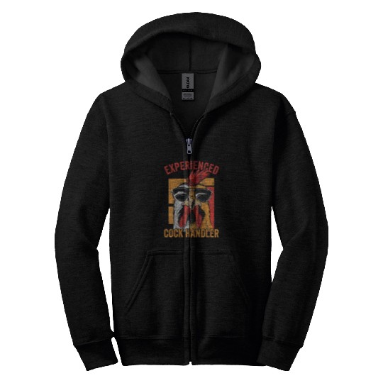 Experienced Cock Handler Funny Chicken Farmer Pun Zip Hoodies