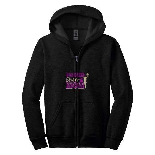 Proud Cheer Mom Cheerleading Zip Hoodies
