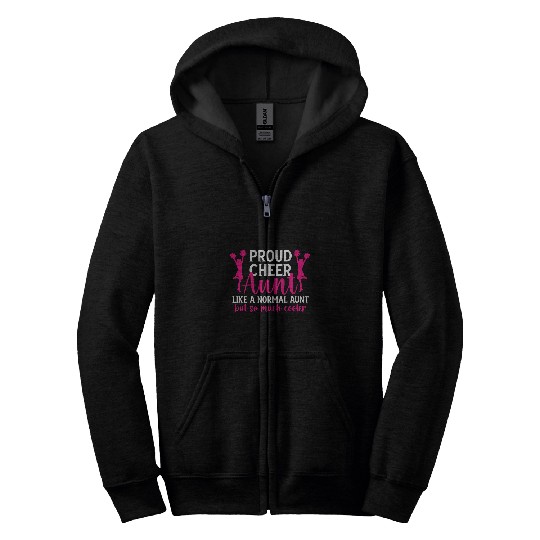 Proud Cheer Aunt Of A Cheerleader Aunt Cheer Auntie Zip Hoodies