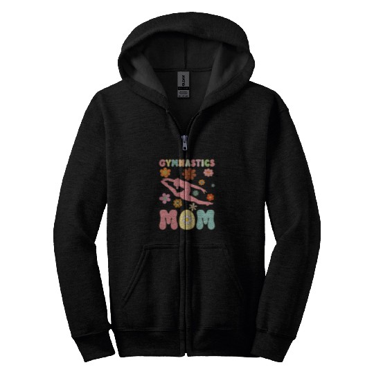 Gymnastics Mom Groovy Gymnast Acrobat Zip Hoodies