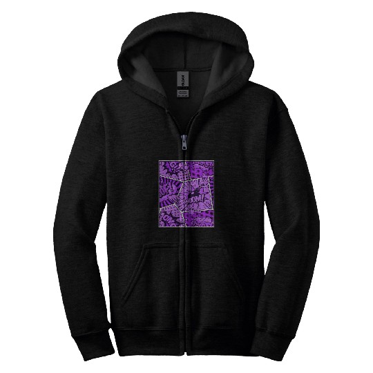 Purple Comic Book Purple Color Graphic Zip Hoodies