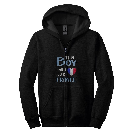 Mens Traveling Gift This Boy Really Loves France Zip Hoodies