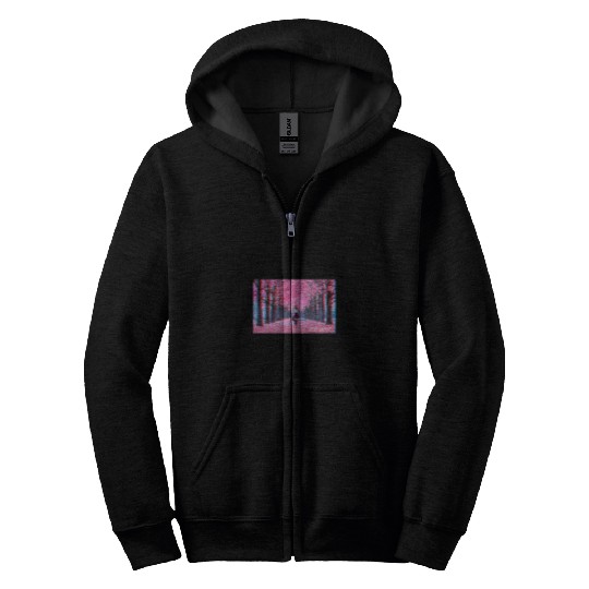 Still Alive Japan Vaporwave Sakura Cherry Blossom Forest Anime Zip Hoodies