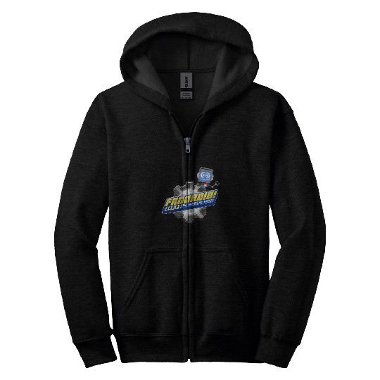 Fandroid Logo with Waving Fandroid Zip Hoodies