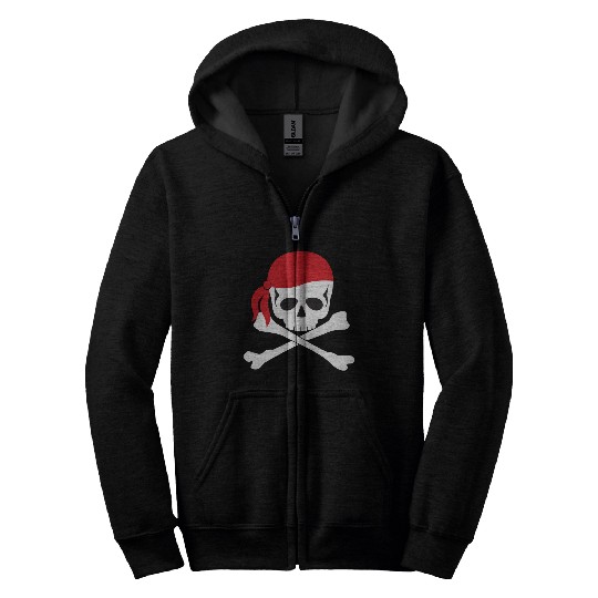 White Skull & Crossbones Zip Hoodies