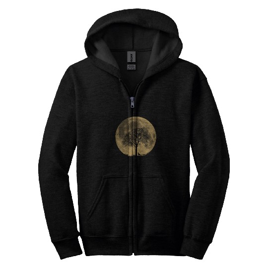moon tree Zip Hoodies