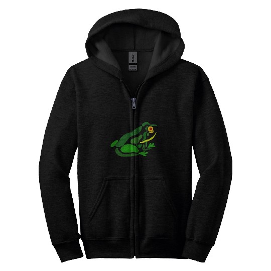 Funky Frog Abstract Art Zip Hoodies