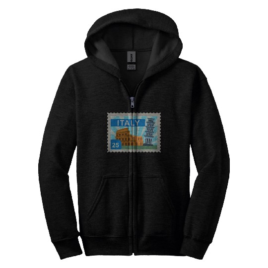 italy post stamp Zip Hoodies
