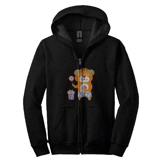 Cute Tiger Zip Hoodies