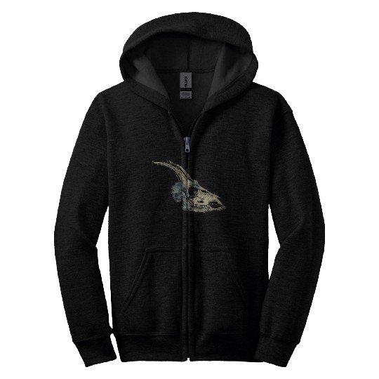 Capricorn skull Zip Hoodies