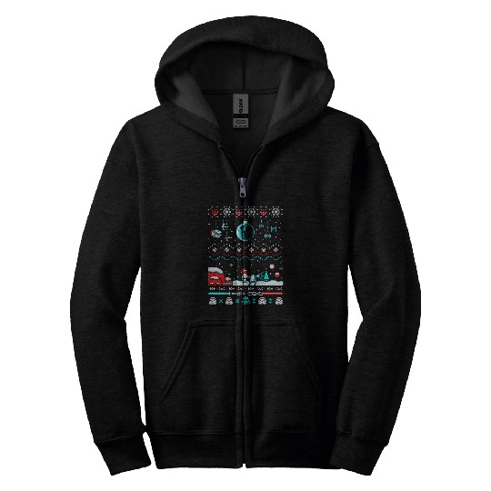 Star Wars ugly Christmas sweater Zip Hoodies