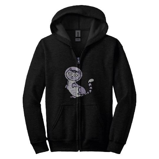 Space cat Zip Hoodies