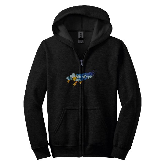 Thunderstorm tattoo Zip Hoodies
