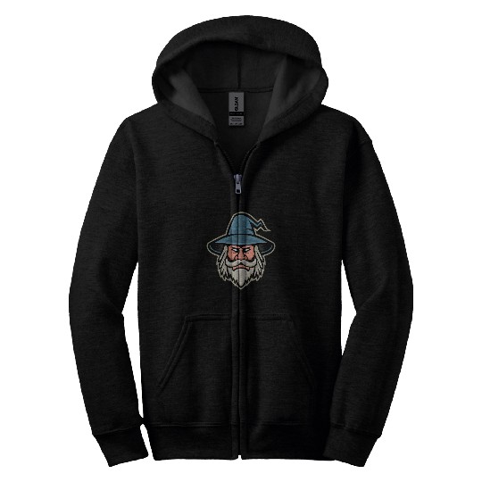 Wizard Head Mascot Zip Hoodies