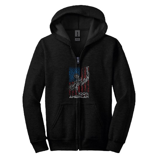 American Motocross USA Zip Hoodies