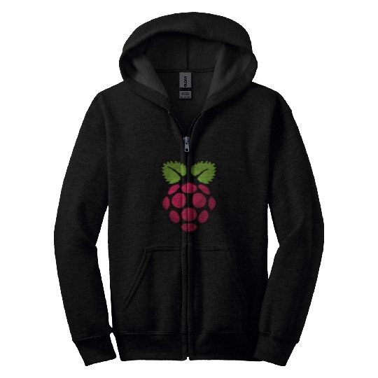 Raspberry Pi Pixel Logo Zip Hoodies