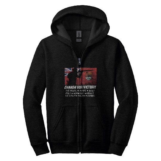 Canadian World War 2 Battles Zip Hoodies