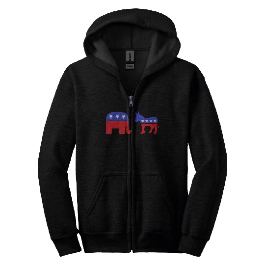 Democrat Republican Zip Hoodies