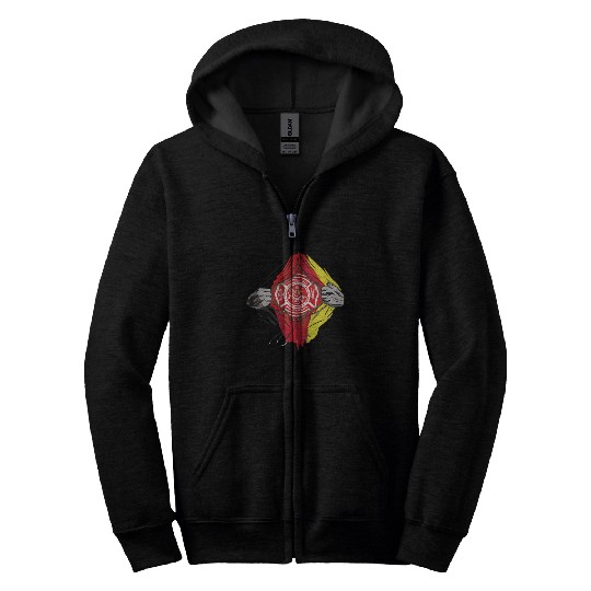German Volunteer Fire Brigade Firefighter Zip Hoodies