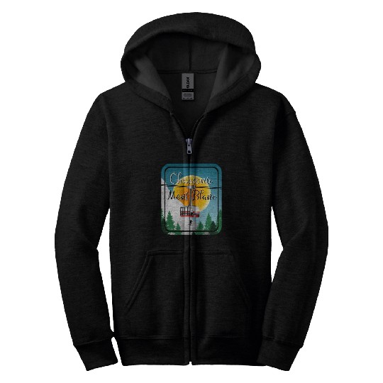 Skiing Mont Blanc Zip Hoodies