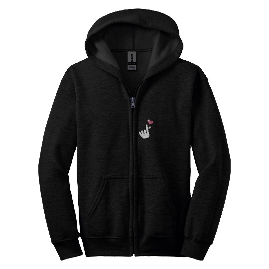 heart finger korean pop Zip Hoodies