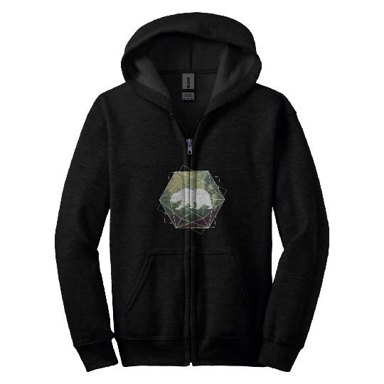 bear nature forest geometry gift Zip Hoodies
