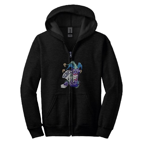 Joker with cards Zip Hoodies
