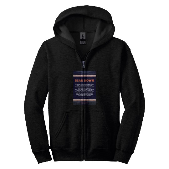 Bear Down Lyrics Poster Zip Hoodies