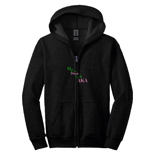 AKA Mom My Mom Is An AKA Black Zip Hoodies
