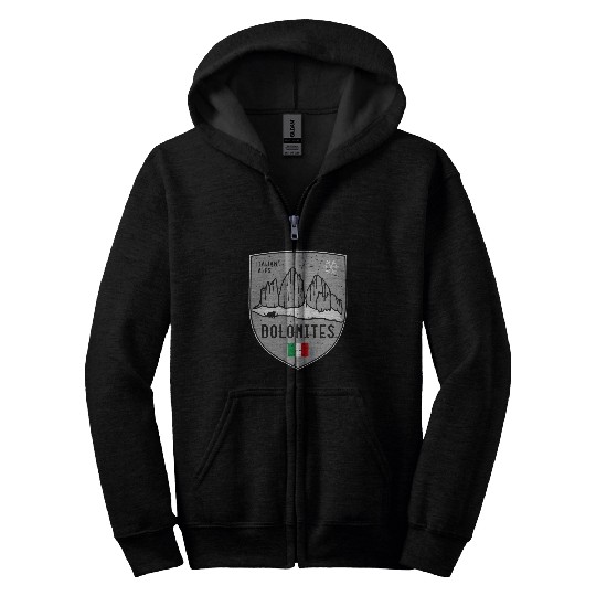 Dolomites Italy Emblem Zip Hoodies