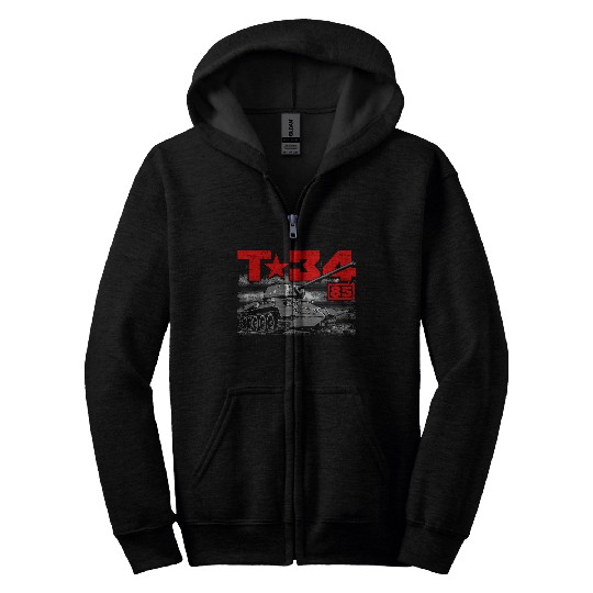 T-34-85 Soviet medium tank Zip Hoodies