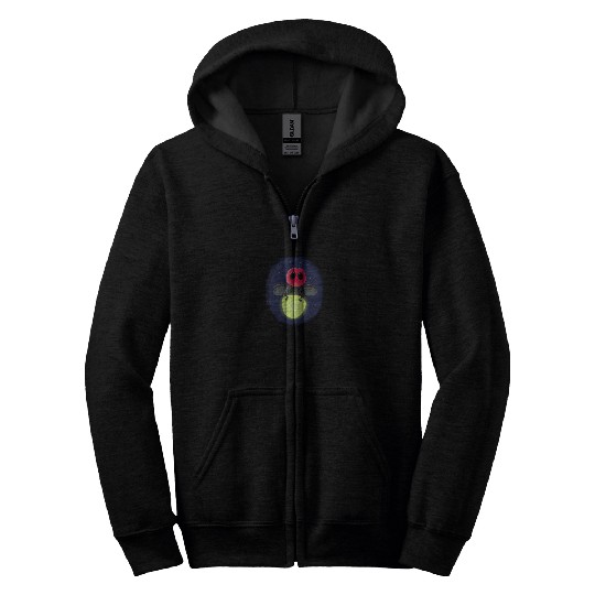 Cute lightning bug firefly cartoon illustration Zip Hoodies